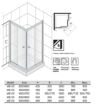 BASIC TUŠ KABINA KVADRATNA 80 EASY - WE-03 80KP 160 EF